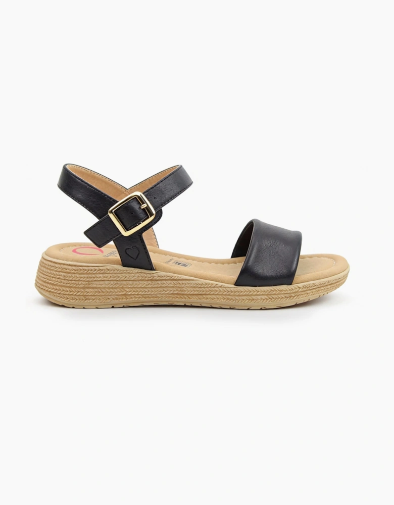 Heavenly Feet SARA Womens Platform  Sandals Black