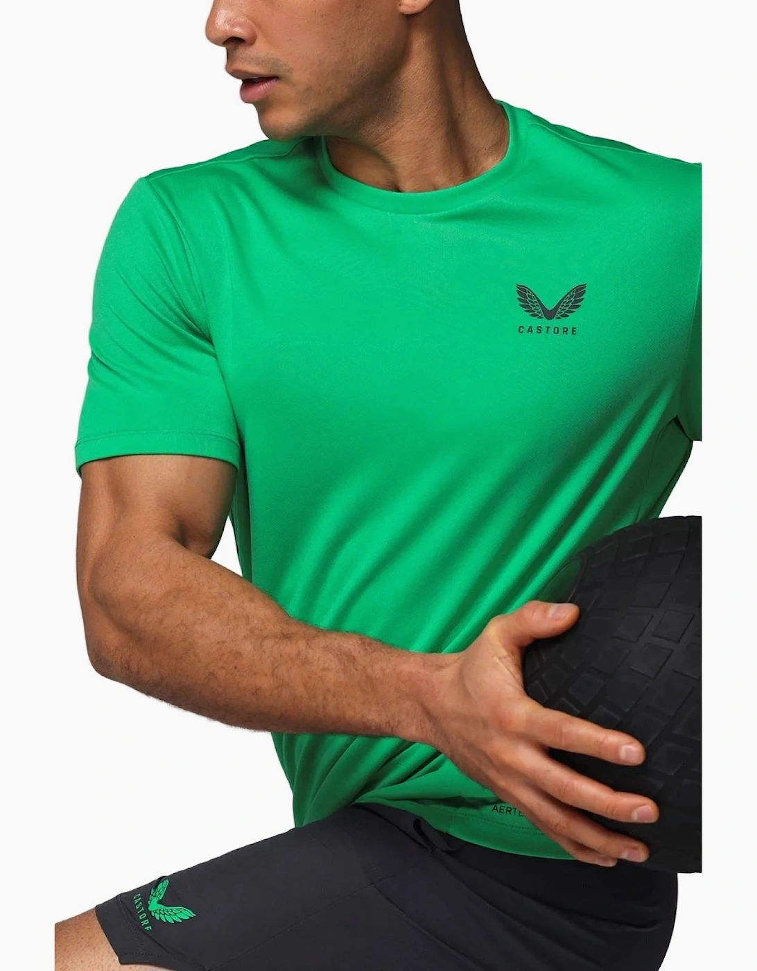 Castore Short Sleeve Polyester Men's Green Activewear T-Shirts
