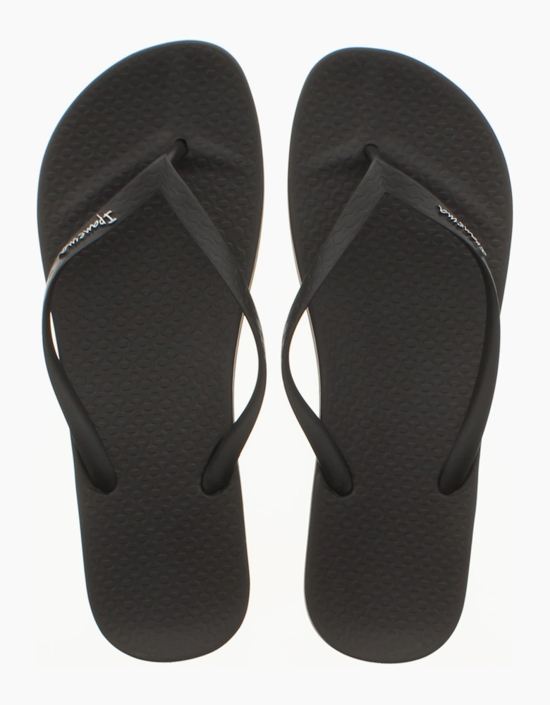 Ipanema Womens Flip Flops Anat Vegan Recyclable Slip On black UK Size