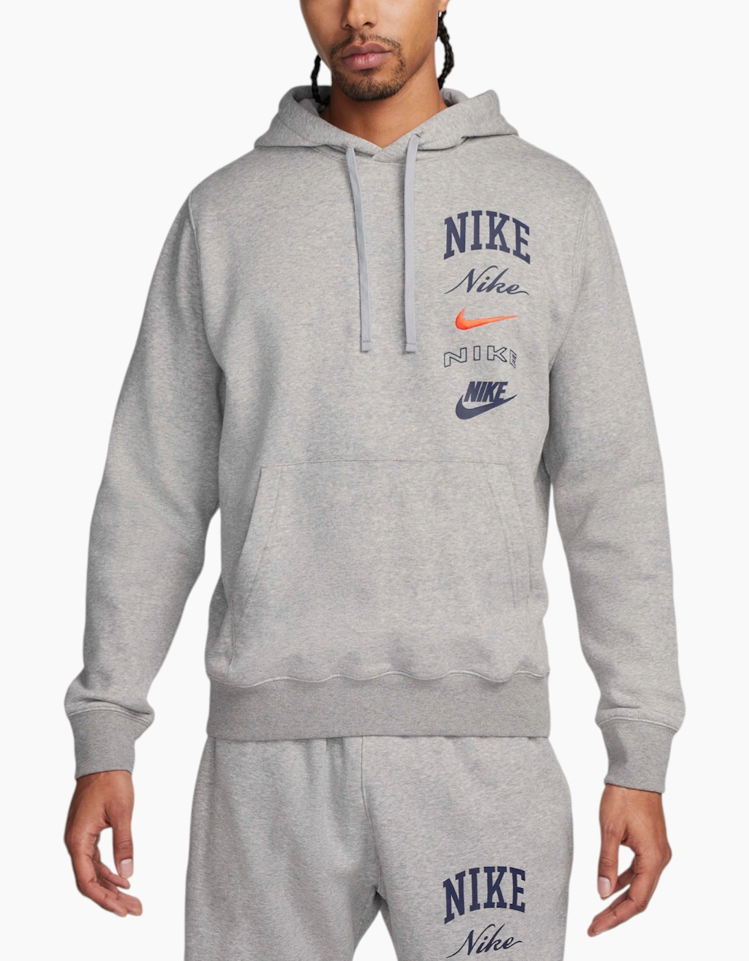 NIKE Mens Hoodie Varsity Stacked Swoosh Pullover, 2 of 1