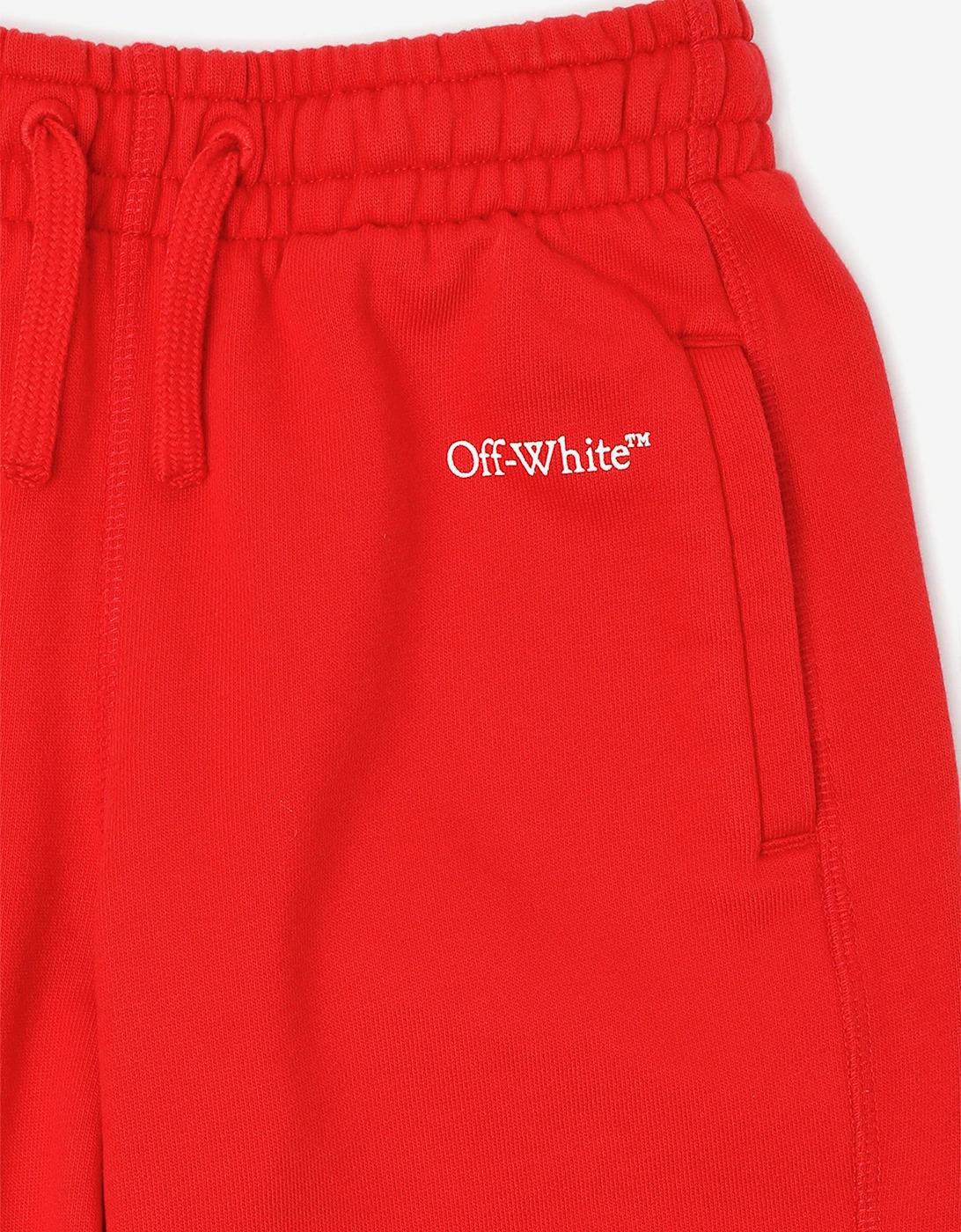 Off-White Boys Bookish Diag Sweatshorts in Red