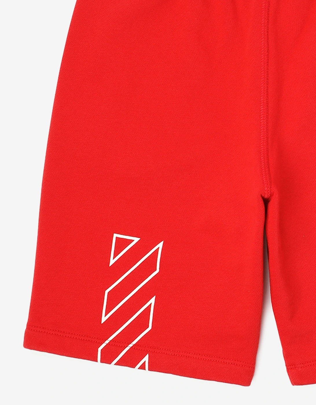 Off-White Boys Bookish Diag Sweatshorts in Red