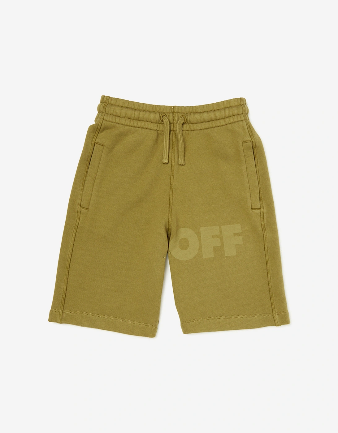 Off-White Boys Garment Dyed Sweatshorts in Green