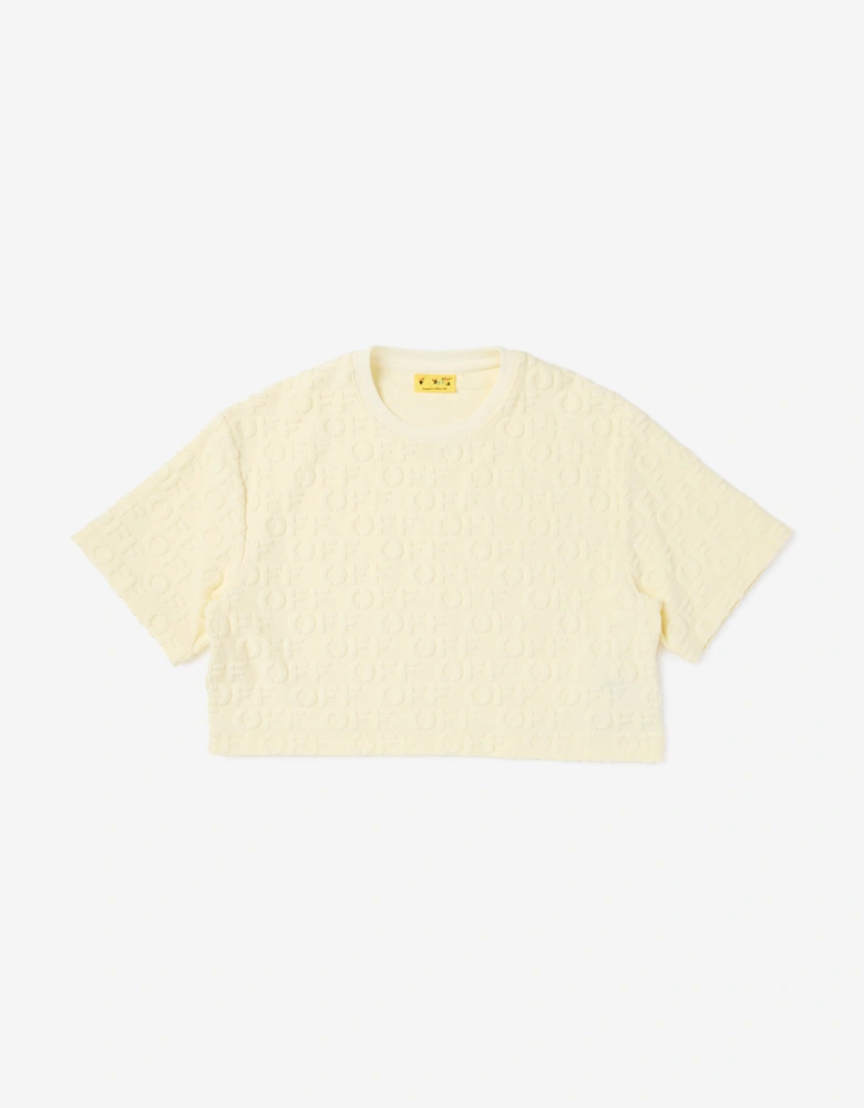 Off-White Girls Off AO Terry Box T-Shirt in Yellow
