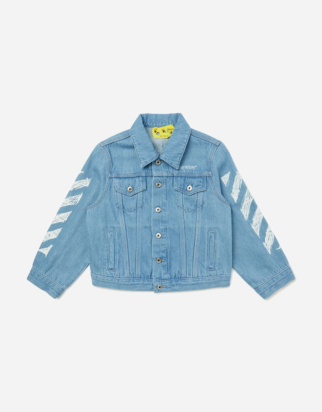 Off-White Boys Diag Sketch Denim Jacket in Blue