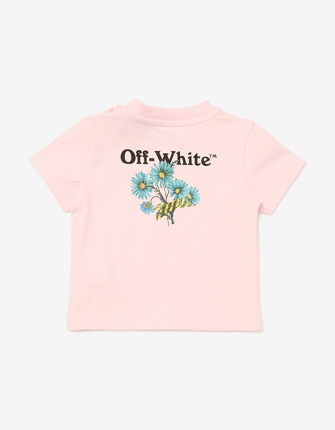 Off-White Baby Girls Daisy Tape Jersey Short Set in Pink