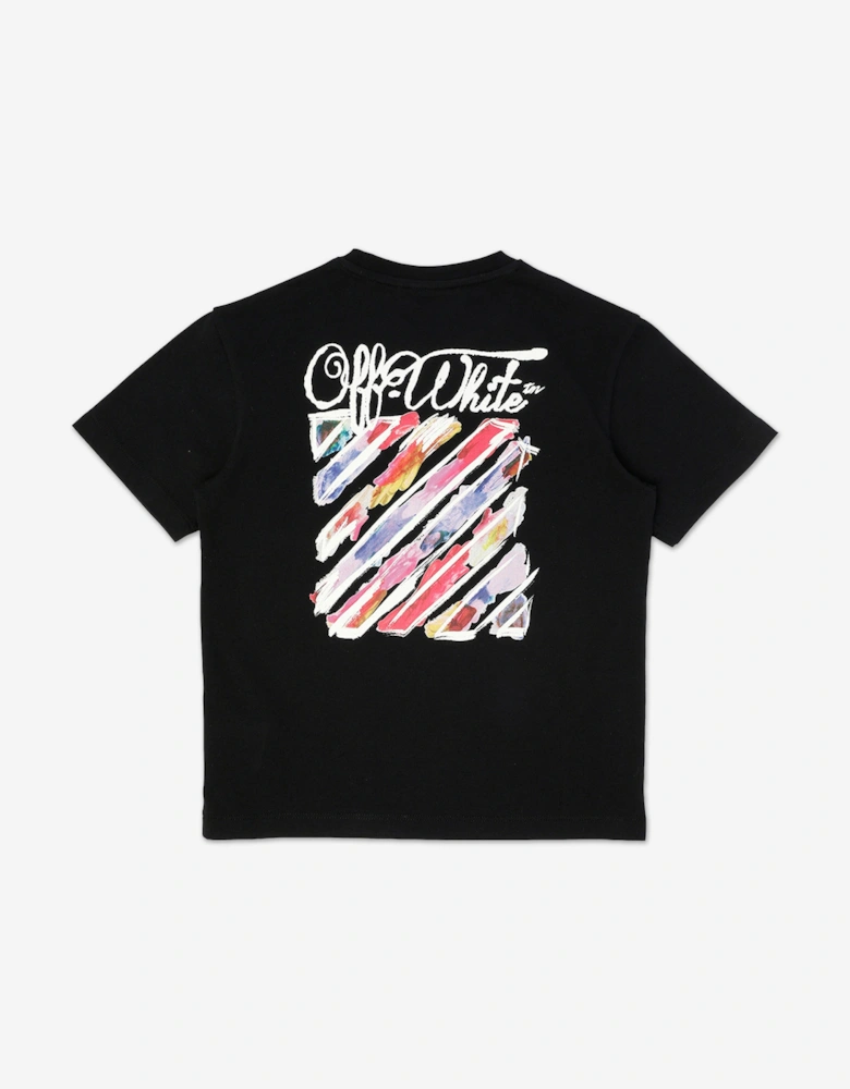 Off-White Girls Diag Watercolour T-Shirt in Black