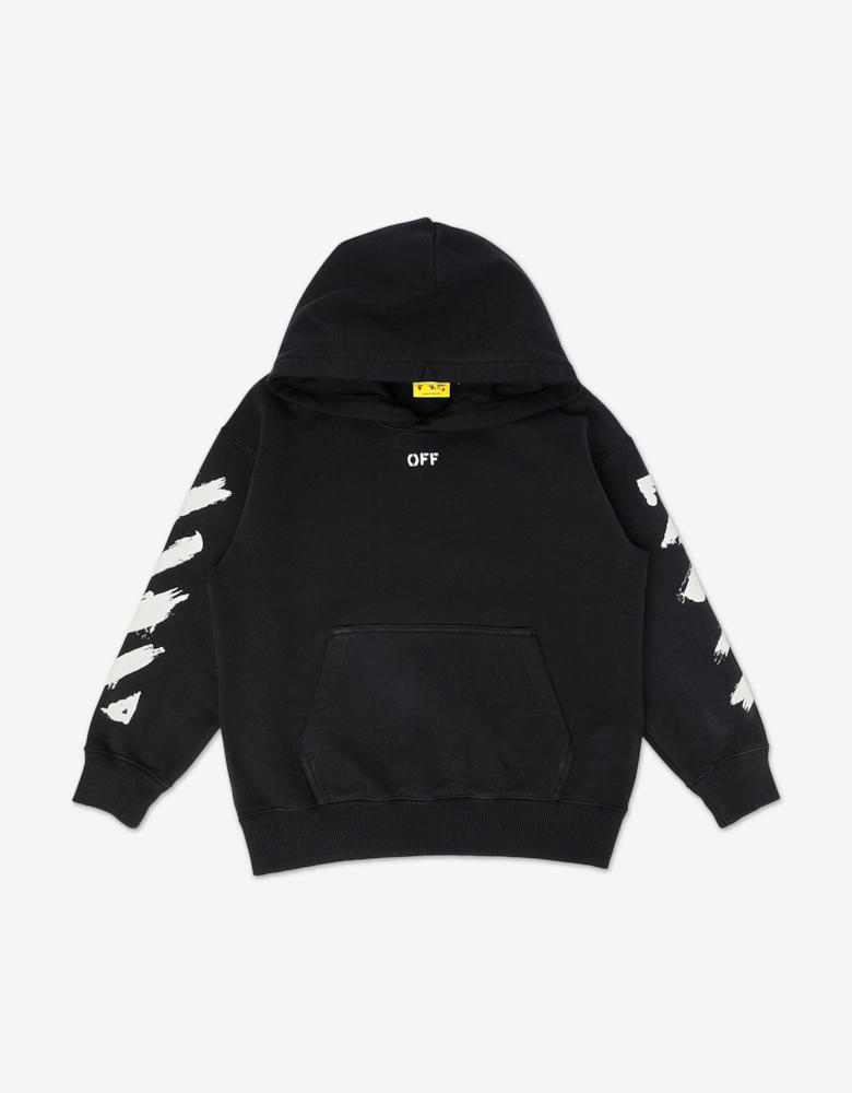 Off-White Boys Diag Paint Hoodie in Black