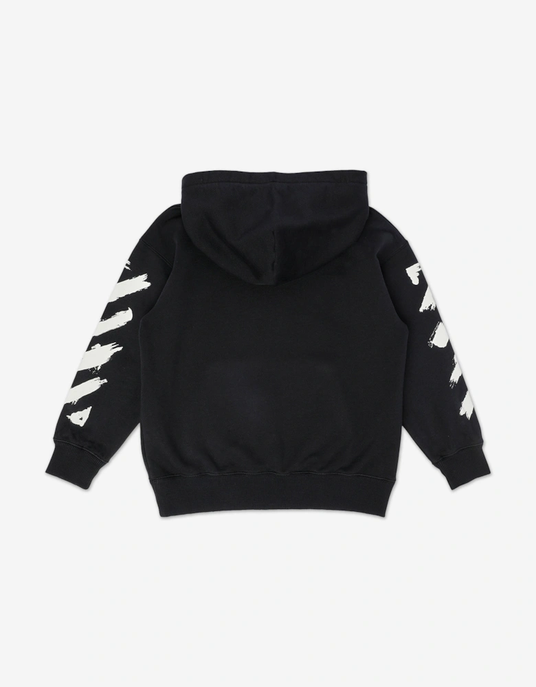 Off-White Boys Diag Paint Hoodie in Black