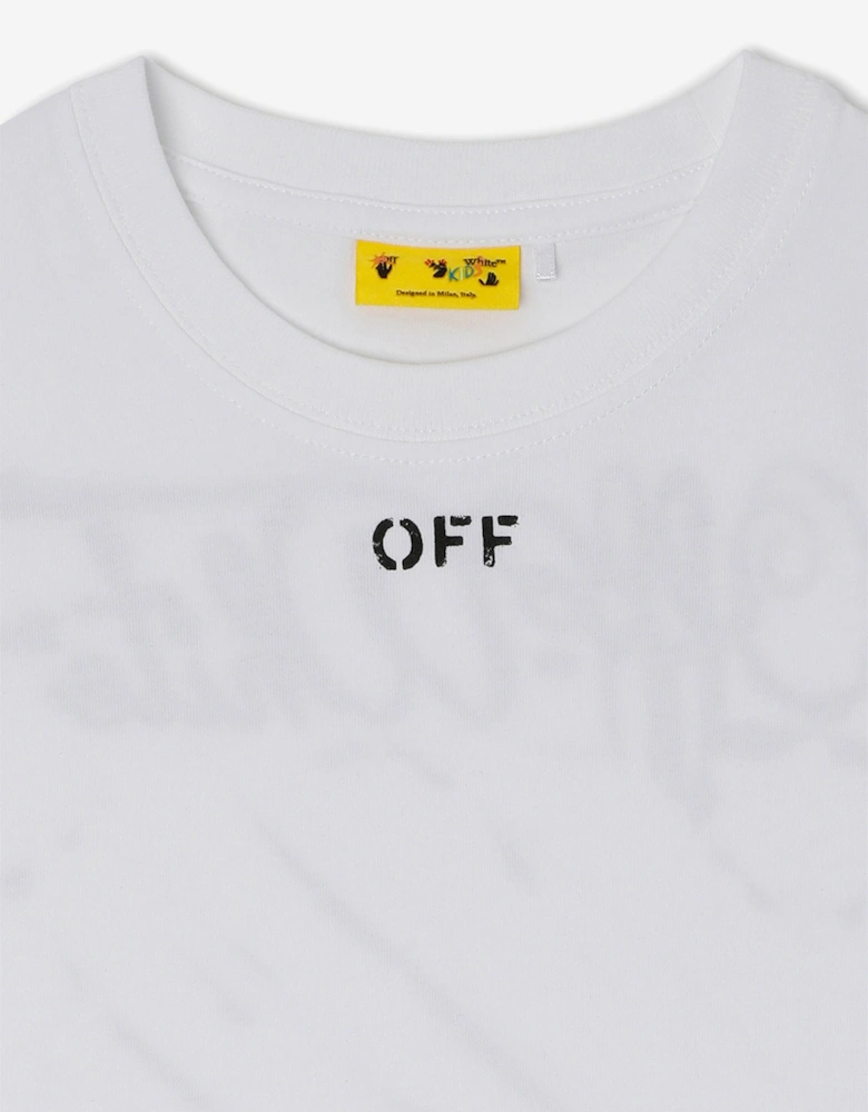 Off-White Girls Diag Watercolour T-Shirt in White