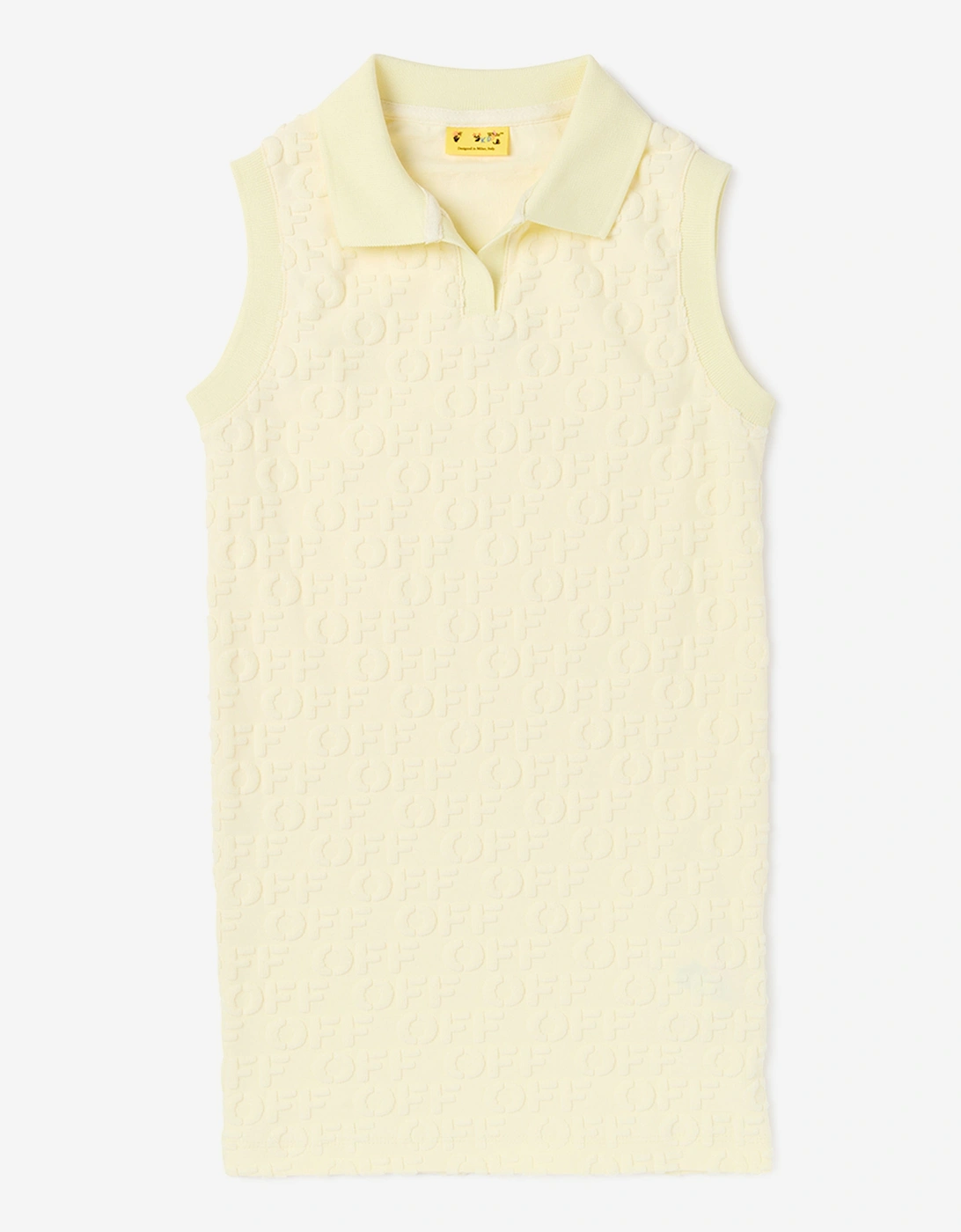 Off-White Girls Off AO Tery Polo Dress in Yellow, 5 of 4