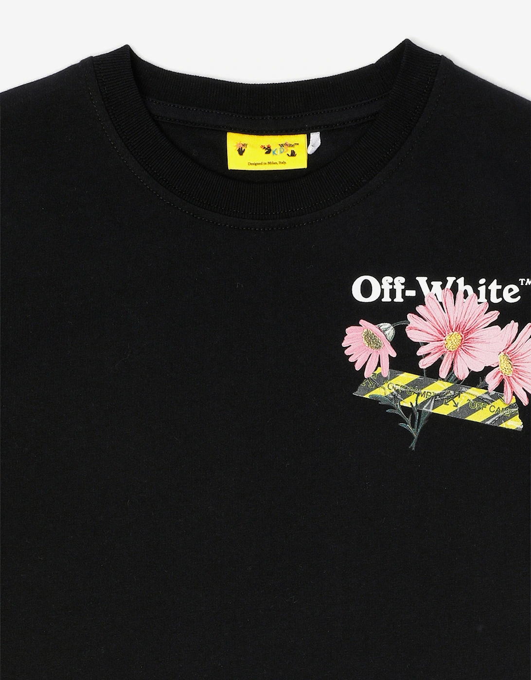 Off-White Girls Daisy Tape T-Shirt in Black