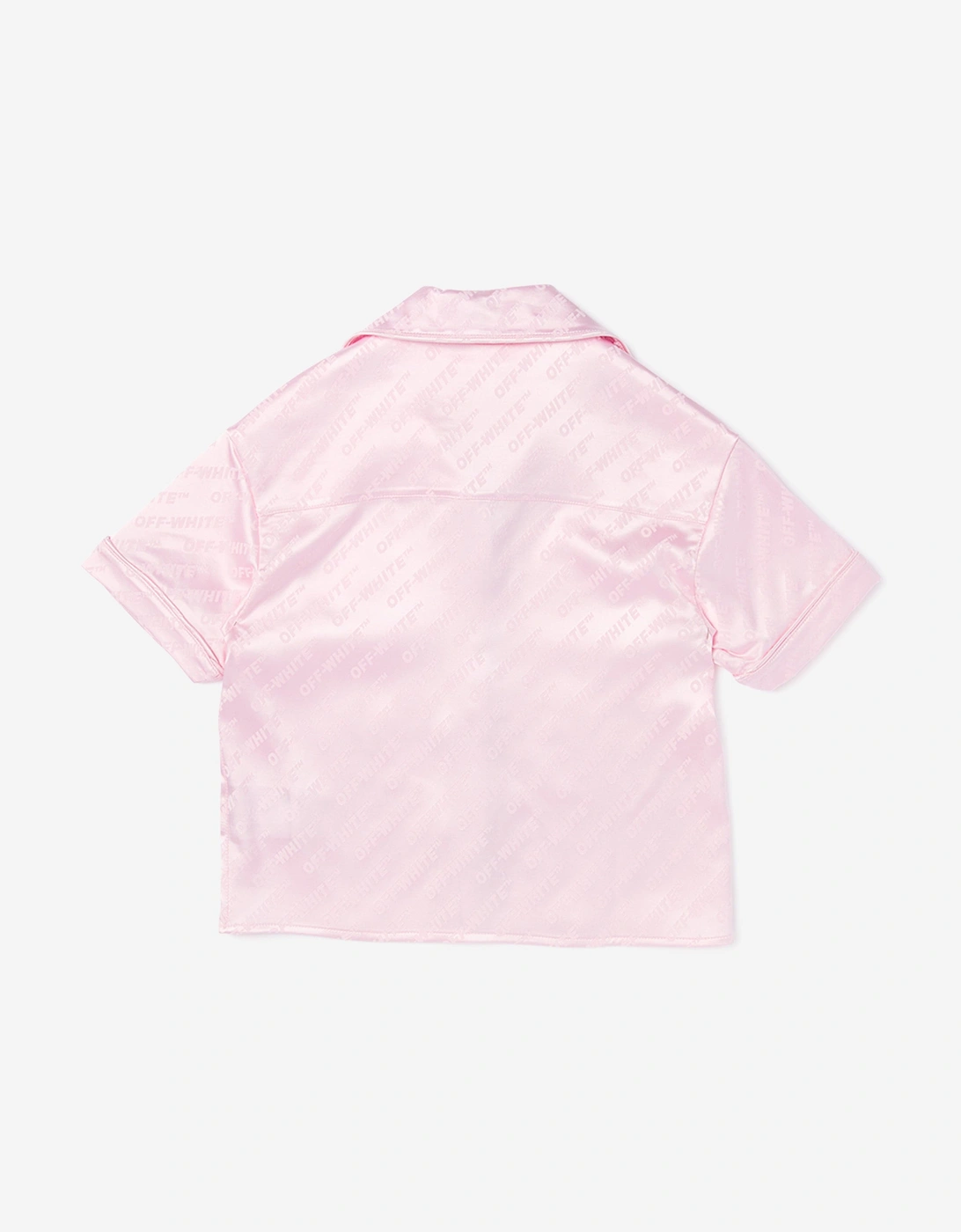 Off-White Girls Jacquard Off Satin Shirt in Pink