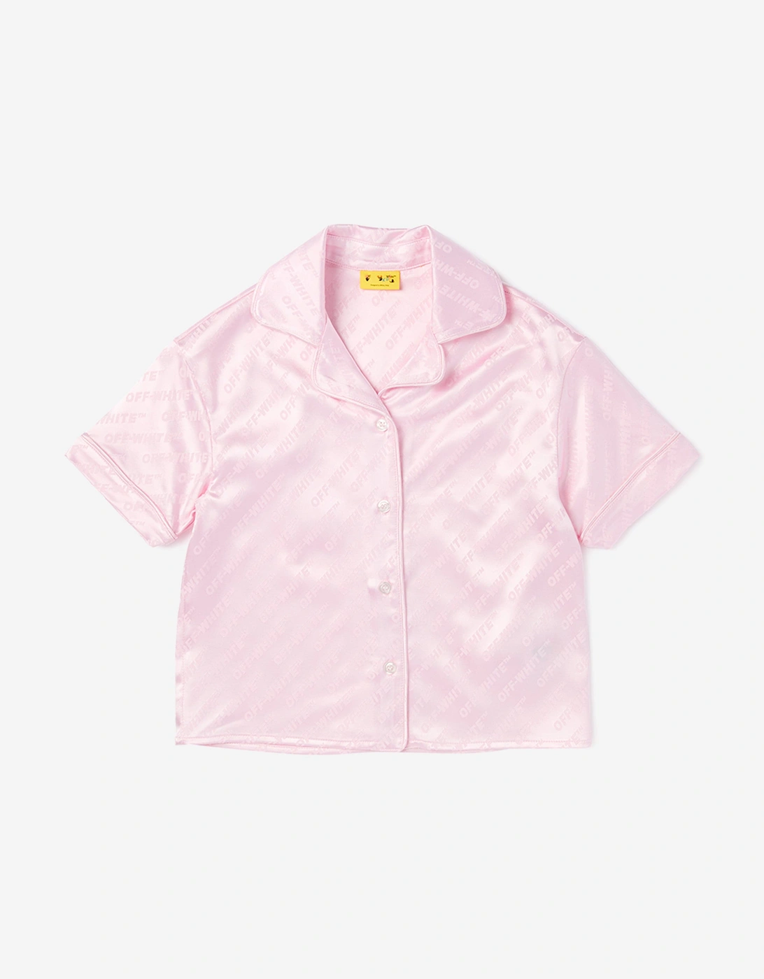 Off-White Girls Jacquard Off Satin Shirt in Pink