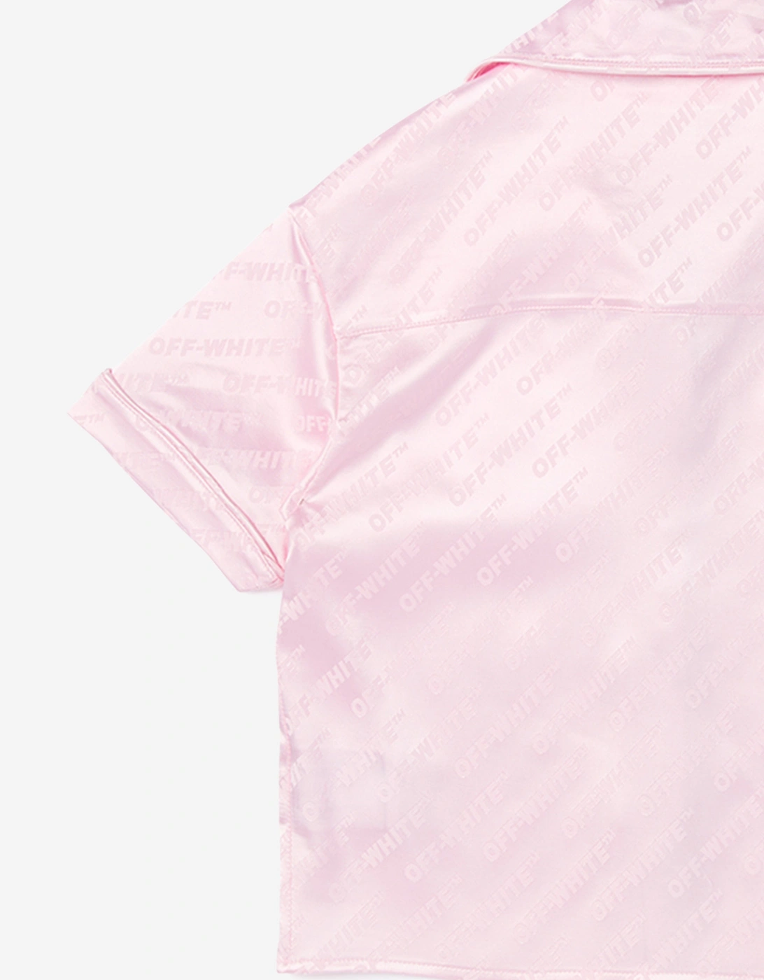Off-White Girls Jacquard Off Satin Shirt in Pink