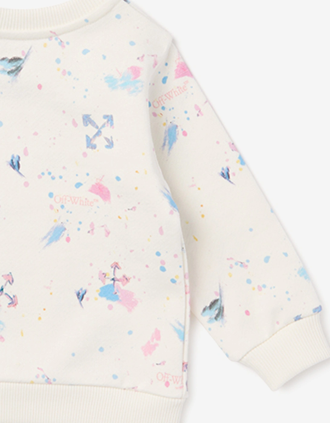 Off-White Baby Girls Arrow Splat AOP Crewneck Sweatshirt in Pink