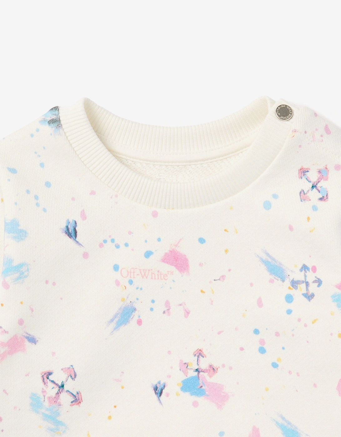 Off-White Baby Girls Arrow Splat AOP Crewneck Sweatshirt in Pink