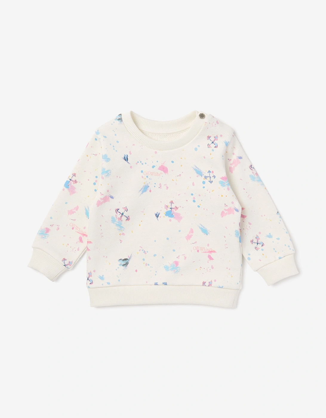 Off-White Baby Girls Arrow Splat AOP Crewneck Sweatshirt in Pink, 5 of 4