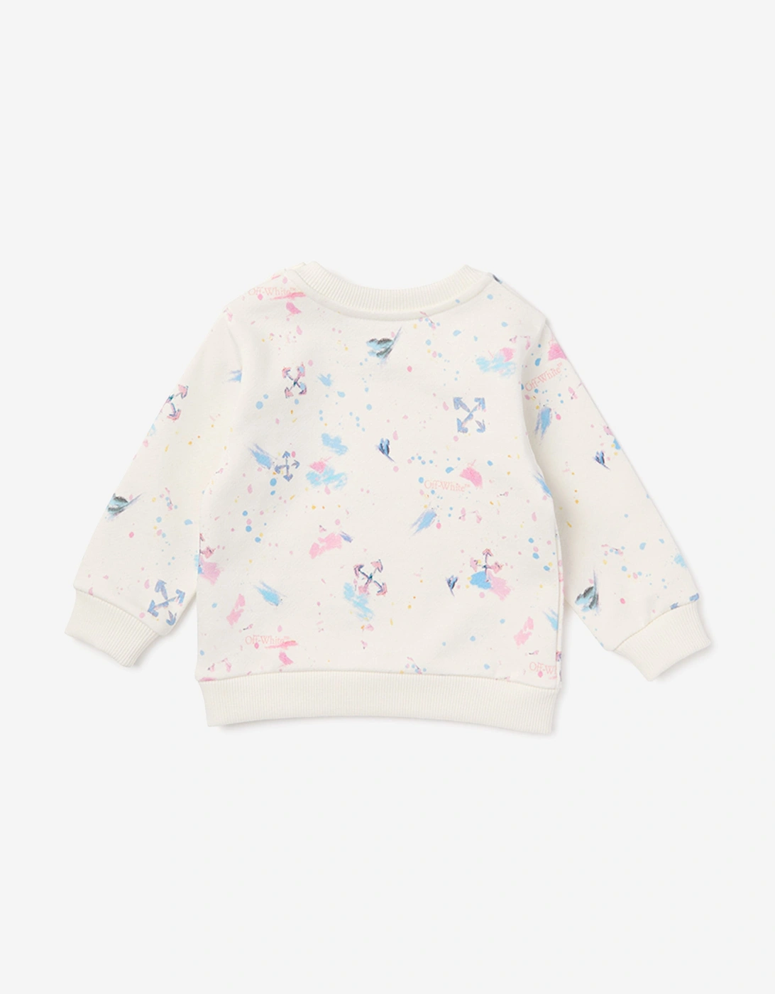 Off-White Baby Girls Arrow Splat AOP Crewneck Sweatshirt in Pink