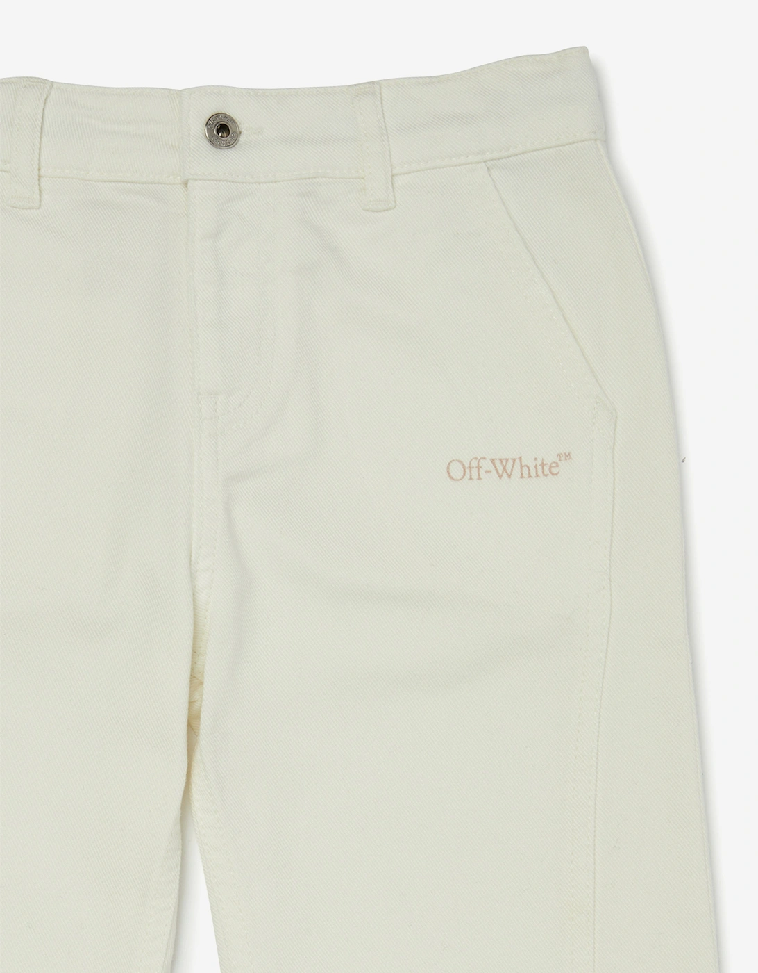 Off-White Girls Bookish Diag Denim Jeans in White