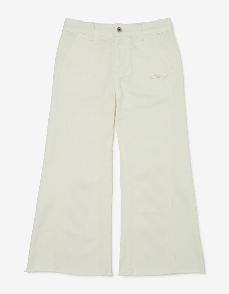 Off-White Girls Bookish Diag Denim Jeans in White