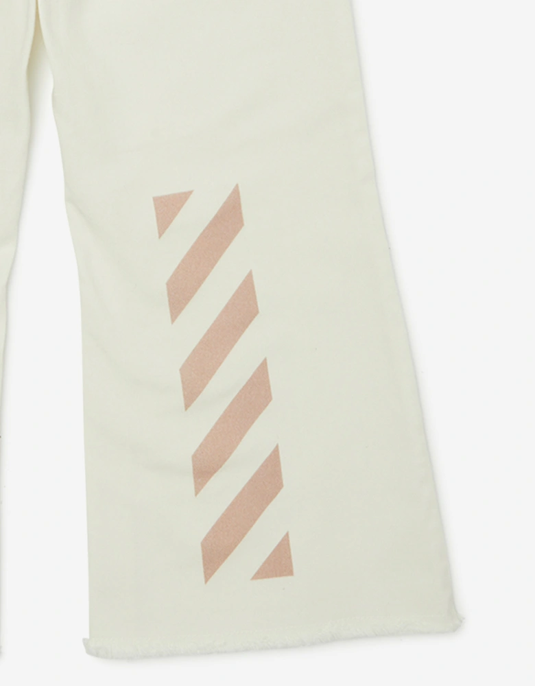 Off-White Girls Bookish Diag Denim Jeans in White