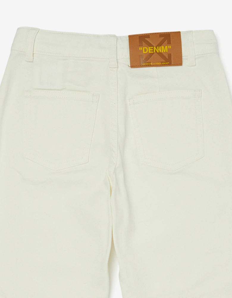 Off-White Girls Bookish Diag Denim Jeans in White