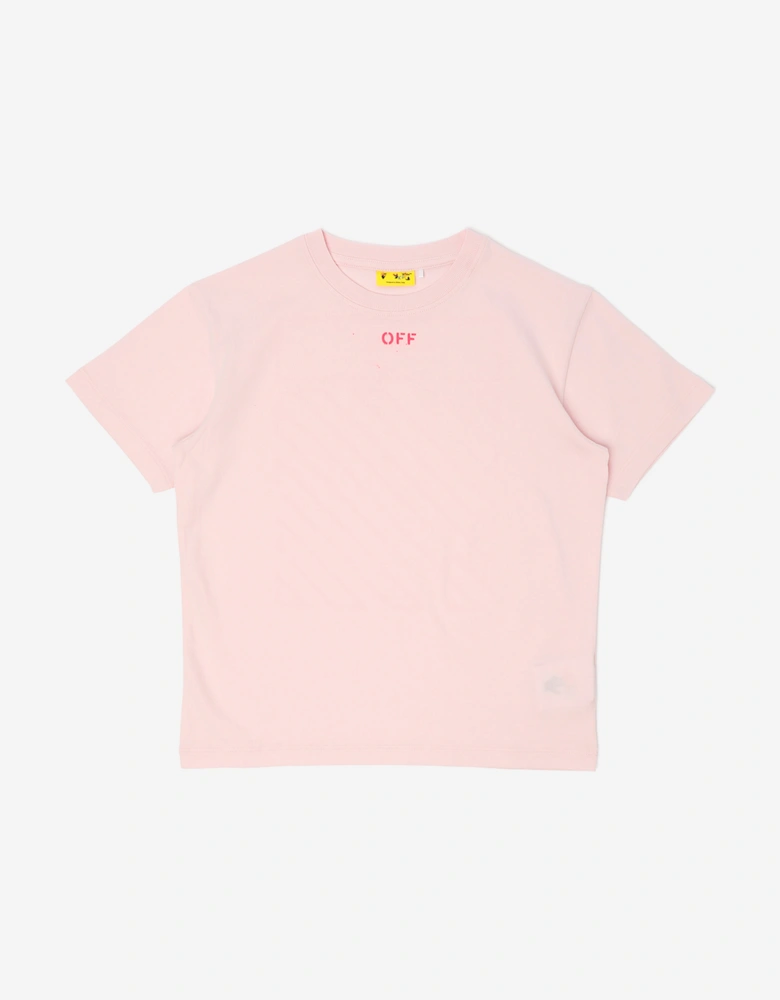 Off-White Girls Off Diag T-Shirt in Pink