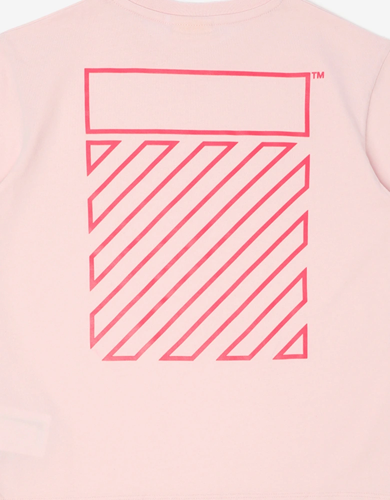 Off-White Girls Off Diag T-Shirt in Pink