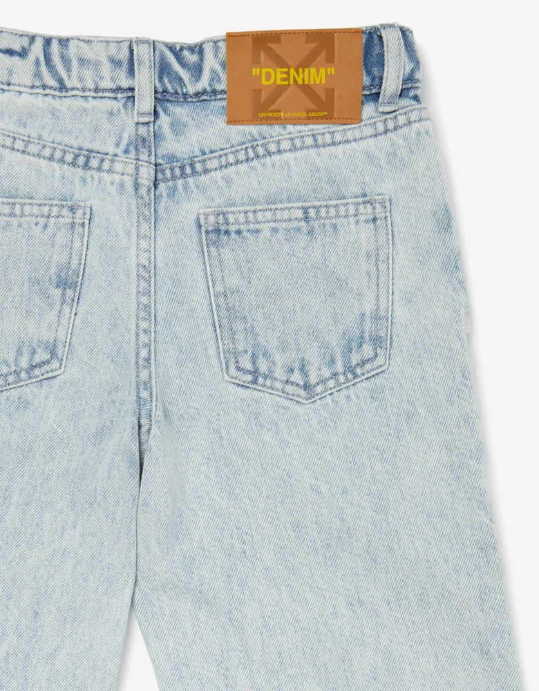 Off-White Girls Diag Sketch Denim Jeans in Blue