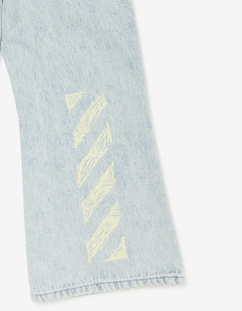 Off-White Girls Diag Sketch Denim Jeans in Blue