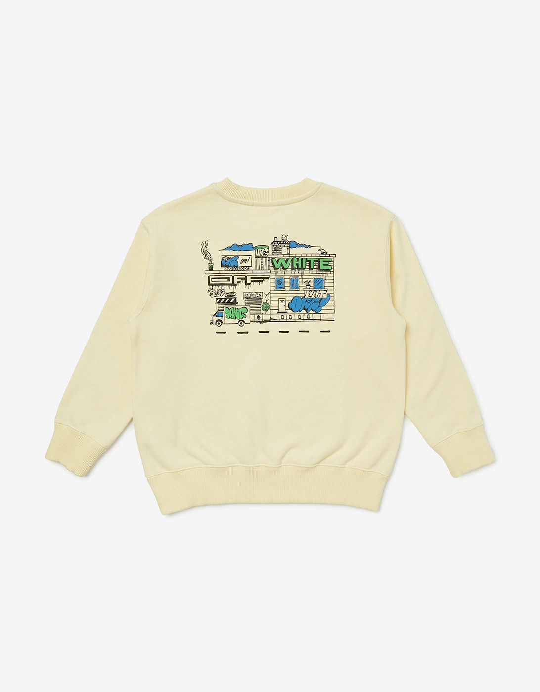 Off-White Kids Graffiti Crewneck Sweatshirt in Yellow