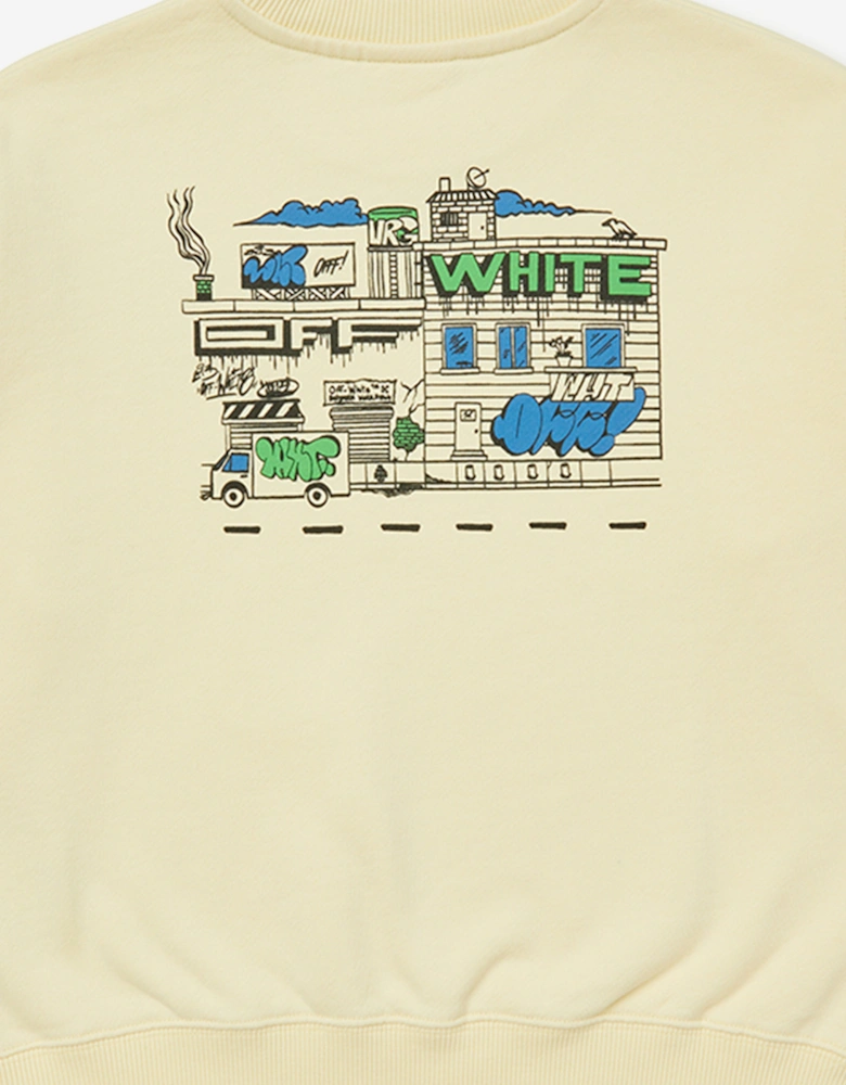 Off-White Kids Graffiti Crewneck Sweatshirt in Yellow