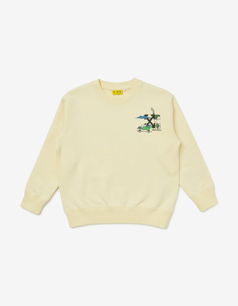 Off-White Kids Graffiti Crewneck Sweatshirt in Yellow