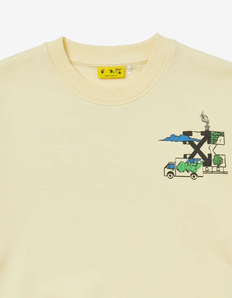 Off-White Kids Graffiti Crewneck Sweatshirt in Yellow