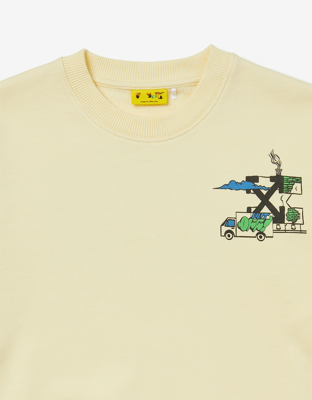 Off-White Kids Graffiti Crewneck Sweatshirt in Yellow