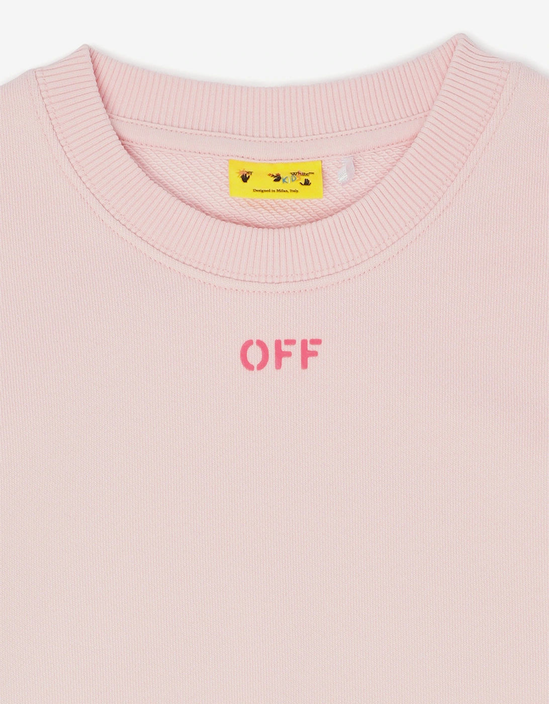 Off-White Girls Off Diag Crewneck Sweatshirt in Pink