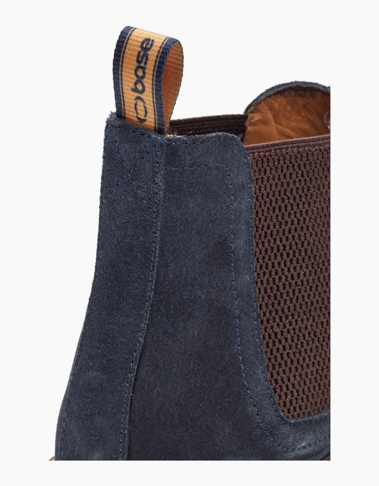 Base London SUSSEX Mens Chelsea Boots Navy