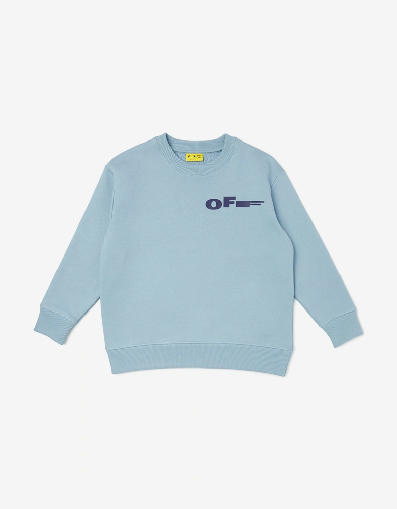 Off-White Kids Type Crewneck Sweatshirt in Blue