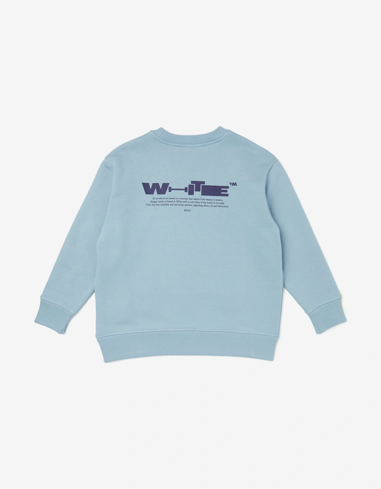Off-White Kids Type Crewneck Sweatshirt in Blue