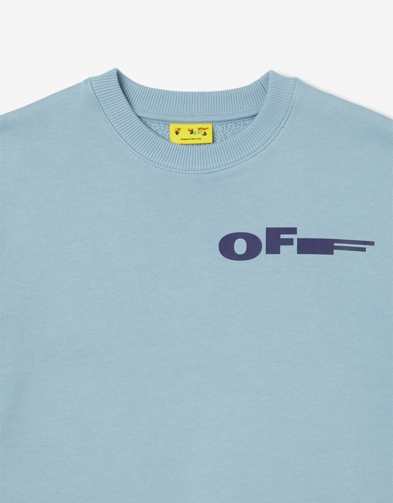 Off-White Kids Type Crewneck Sweatshirt in Blue
