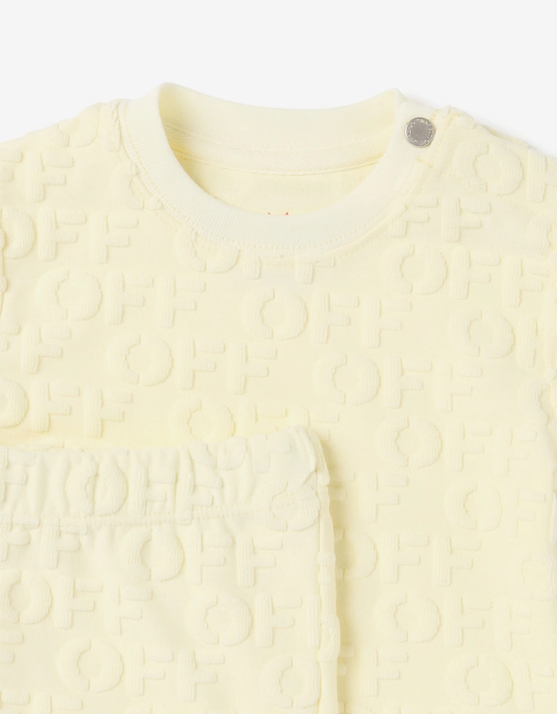 Off-White Baby Off AO Terry Short Set in Yellow