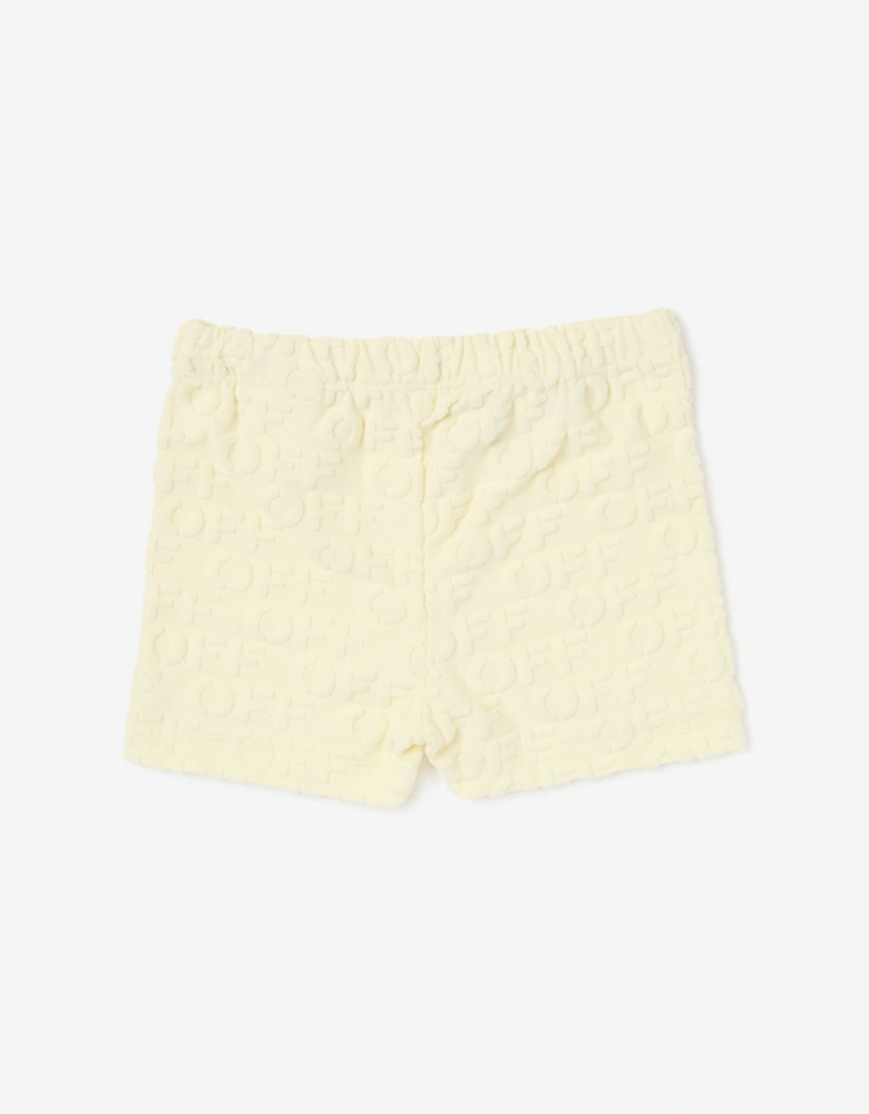 Off-White Baby Off AO Terry Short Set in Yellow