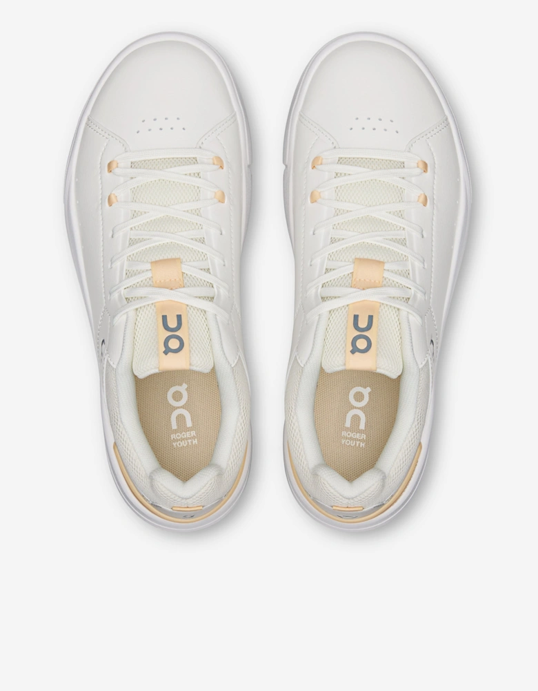 On Running Kids THE ROGER Trainers in White