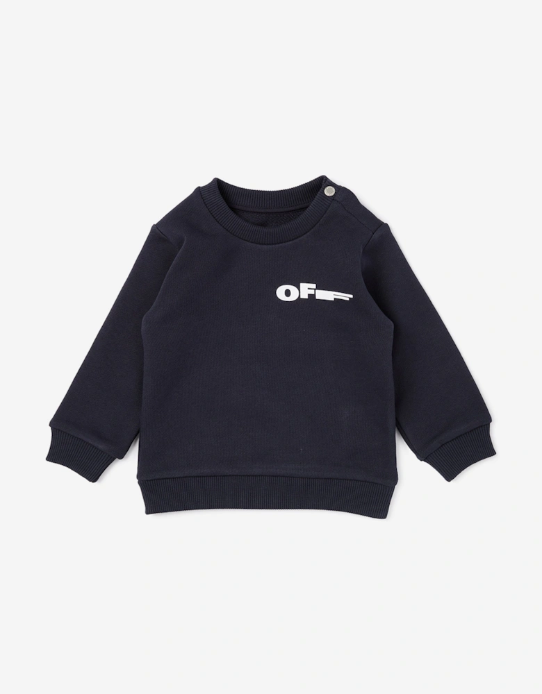 Off-White Baby Type Crewneck Sweatshirt in Navy