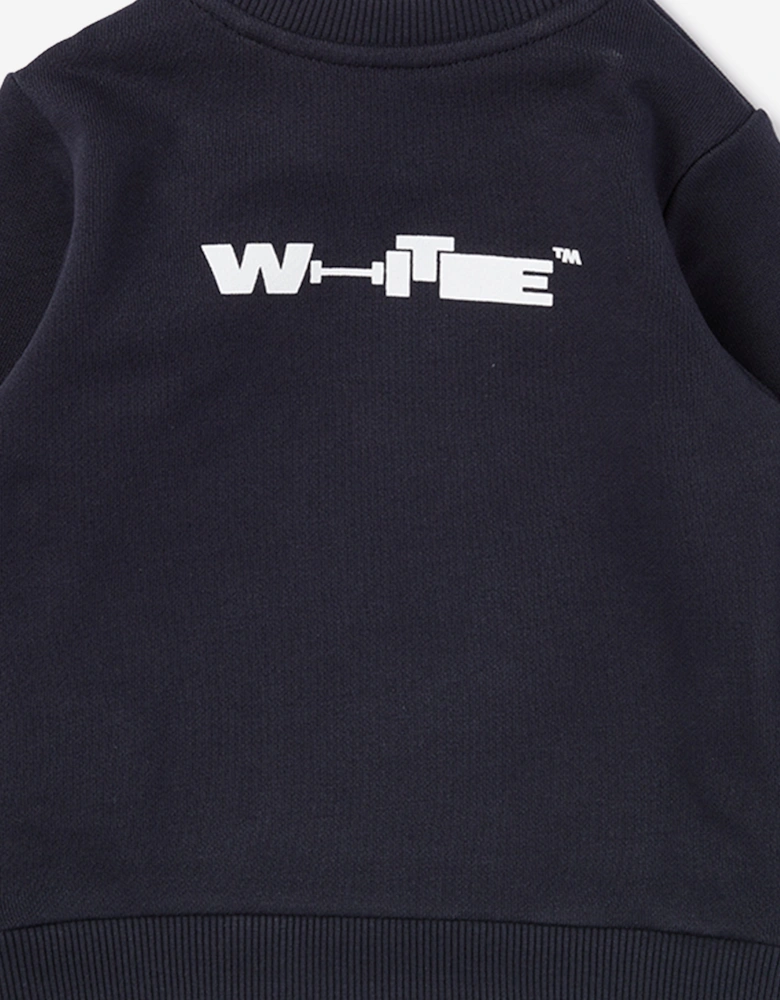 Off-White Baby Type Crewneck Sweatshirt in Navy