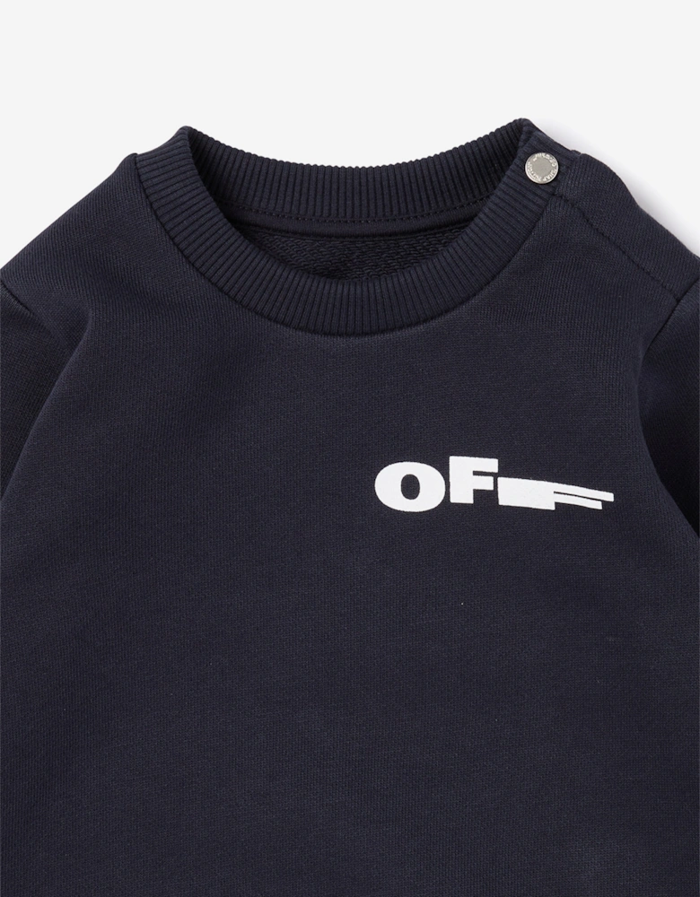 Off-White Baby Type Crewneck Sweatshirt in Navy