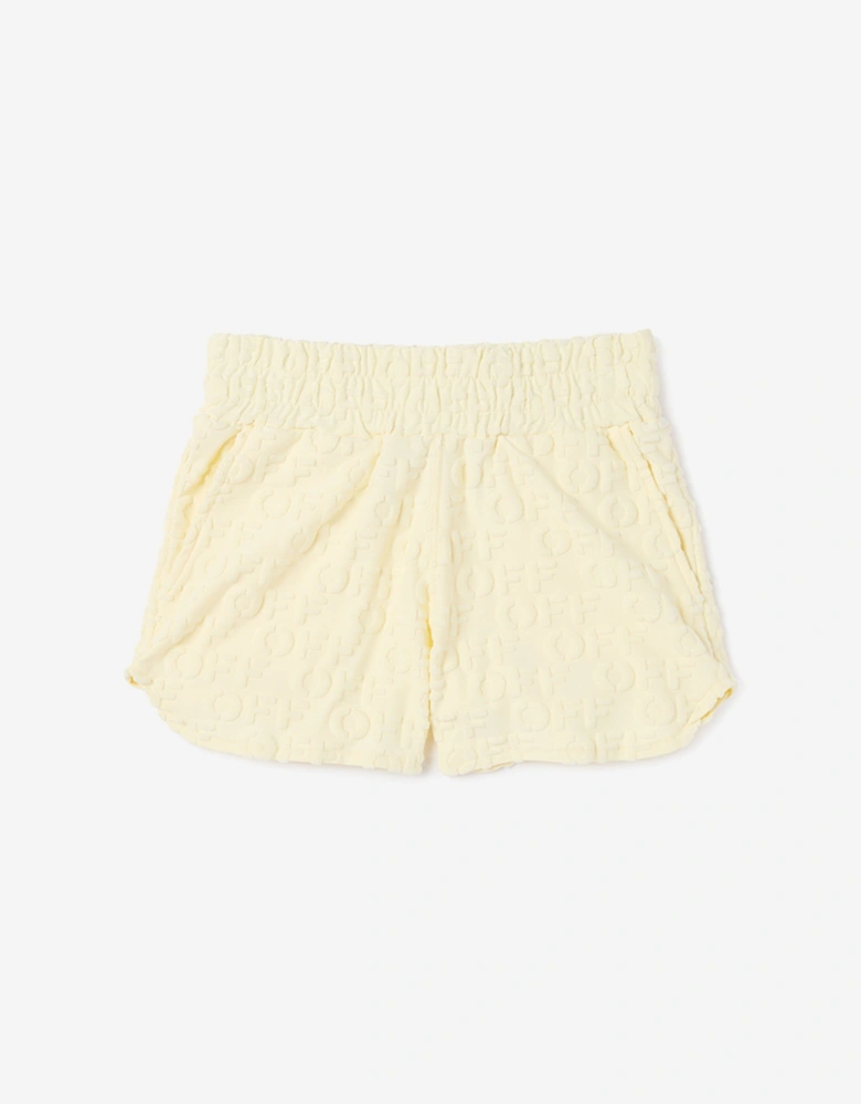 Off-White Girls Off AO Terry Shorts in Yellow