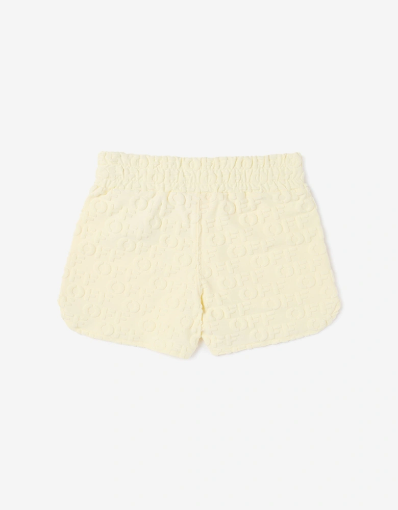 Off-White Girls Off AO Terry Shorts in Yellow