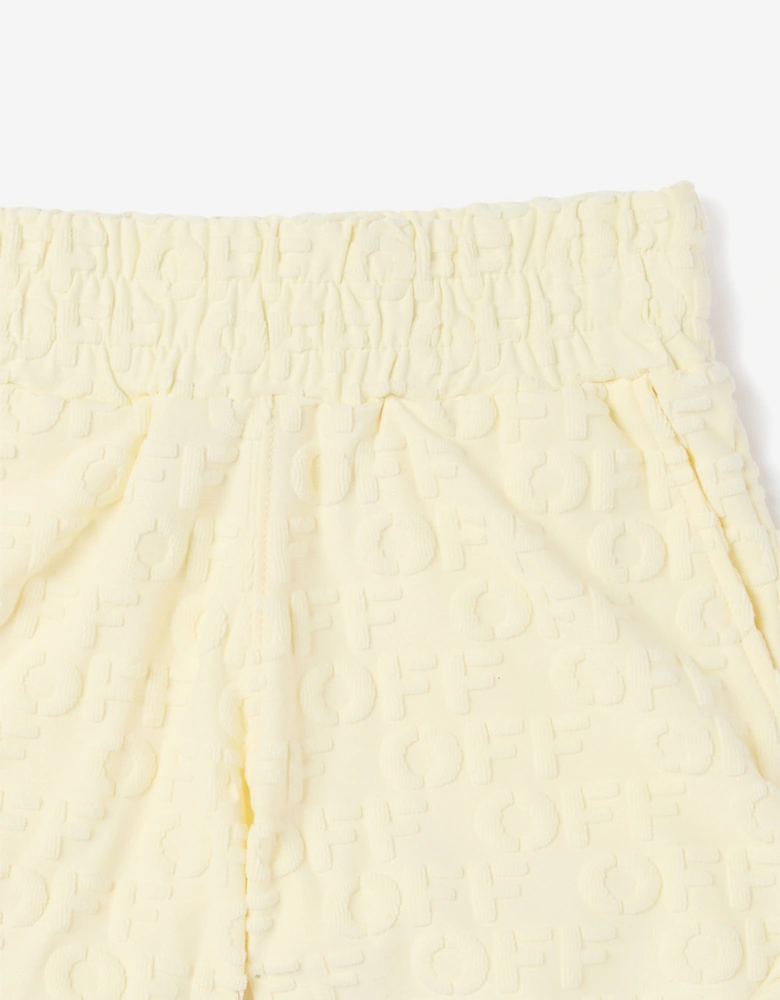 Off-White Girls Off AO Terry Shorts in Yellow